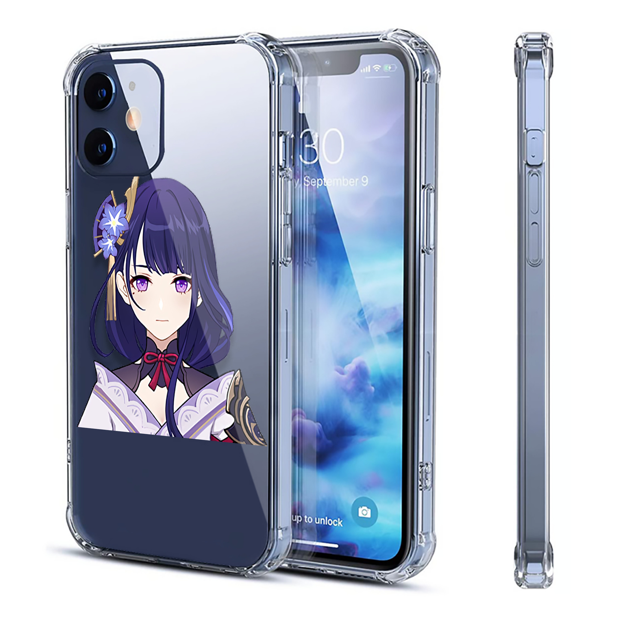 げんし神 雷電将軍 らいでんしょうぐん genshin Raiden Shogun 【iPhone 12シリーズ対応】透明スマホケース（クリアソフトケース）